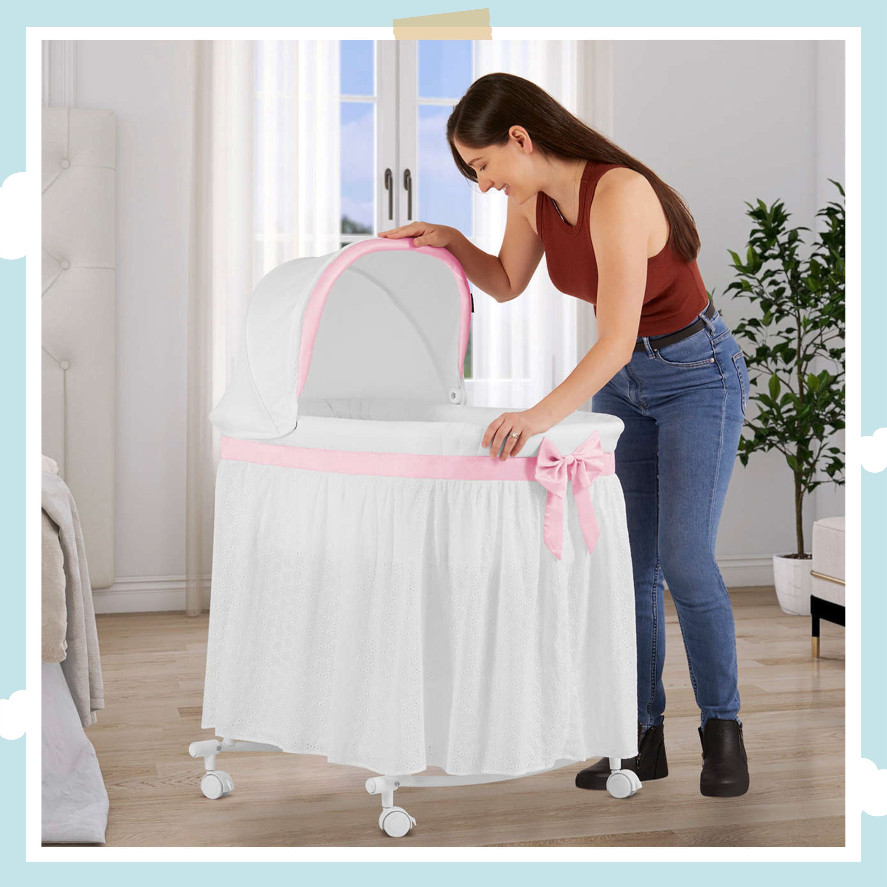 Dream On Me Montreal Portable 2-In-1 Bassinet In Pink