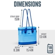 Timber Ridge KAVO™ 18-Can Soft Cooler Bag, Insulated Welded Cooler with Waterproof Material & Leak-Resistant Lining, Portable, Coastal Mist