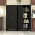 thumbnail image 6 of 61.02”H Metal Pantry Storage Cabinet, Kitchen Storage Cabinets with Adjustable Feet and Shelves, Pantry Cabinet for Kitchen, Living Room, Laundry Room and Dinning Room, 6 of 15