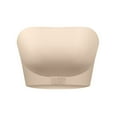thumbnail image 2 of Sriper Tube Tops for Women with Built In Bra Padded,White Lace Bandeau Top,Wireless Bralette Support and Lift Adjustable Straps,Everyday Basic Sleeping Bra Sujetador Deportivo Para Mujer,Beige S, 2 of 8
