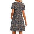 thumbnail image 5 of Fantaslook Summer Dresses for Women Casual Short Sleeve V Neck Babydoll Dress Fashion Vacation Mini Dress with Pockets, 5 of 9