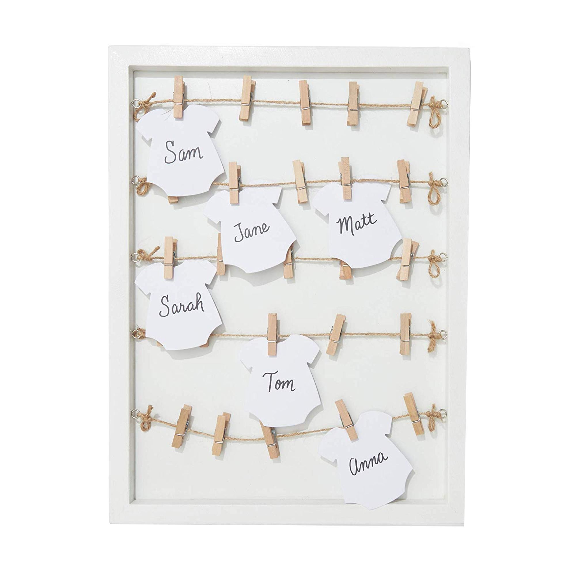 Baby Shower Signature Guest Book with Wood Frame, Wooden Frame