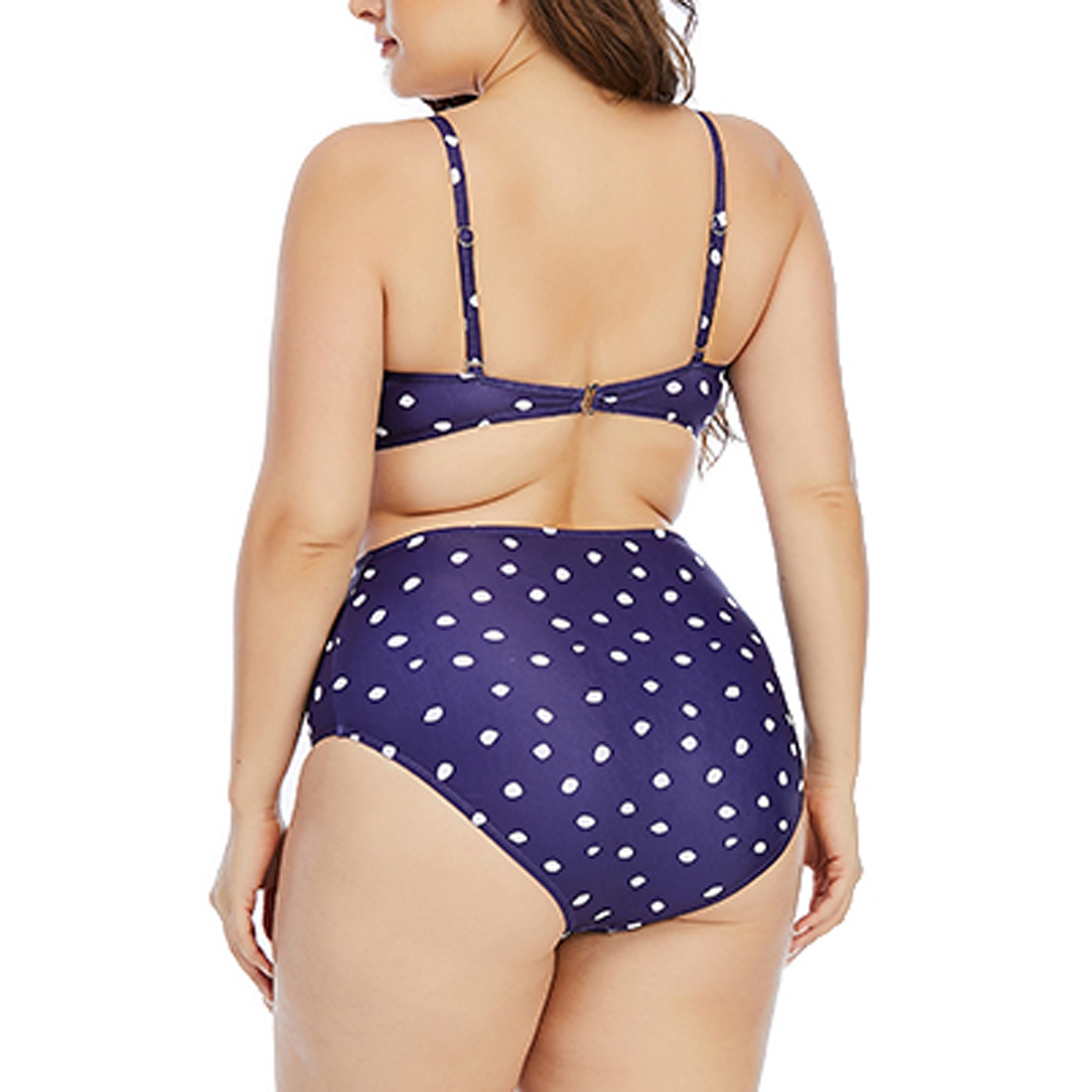 purple polka dot bathing suit