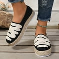 thumbnail image 2 of Oyedens Platform Slip on Loafers for Women Casual Beach Linen Espadrilles Flats Walking Shoes, 2 of 7