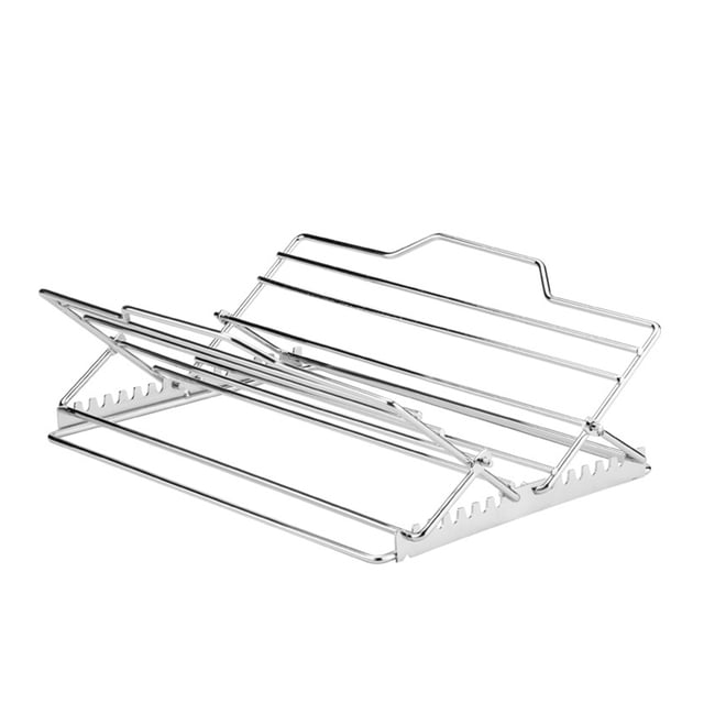 Visland Stainless Steel Roasting Rack BBQ Rib Racks for Grilling Turkey Roasting Pan Oven Safe V-Shaped High Temp Resistant Grill Rack for Turkey Chicken Ribs