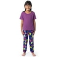 thumbnail image 3 of Fruit of the Loom Girl's Getaway Loose Fit Short Sleeve Top, Pajama Sleep Pant & Short Set, 3-Piece, Sizes 4/5-14/16, 3 of 20
