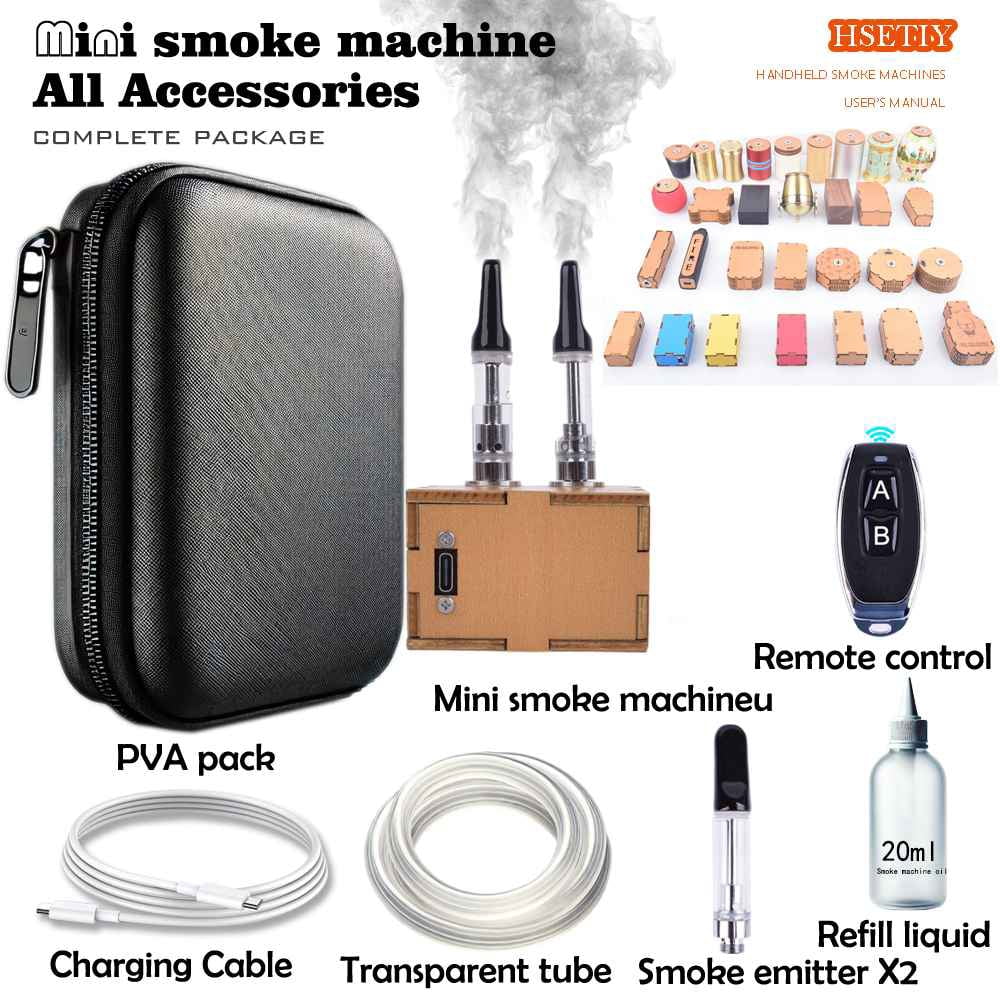 Mini Fog Machine for Food,1000mA/h， Handheld Smoke Machine Remote Control Mini Fog Machine Smoke Maker for Videos ，Photography ，Outdoor Activities， Party