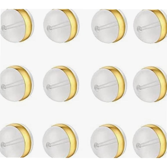 Soft Silicone Earring Backs for Studs, Gold Belt Clear Rubber Earring Backs Replacements Hypoallergenic Safety Plastic Earring Back for Studs Earring Hoops Fish Hook (Gold, 6 Pairs)