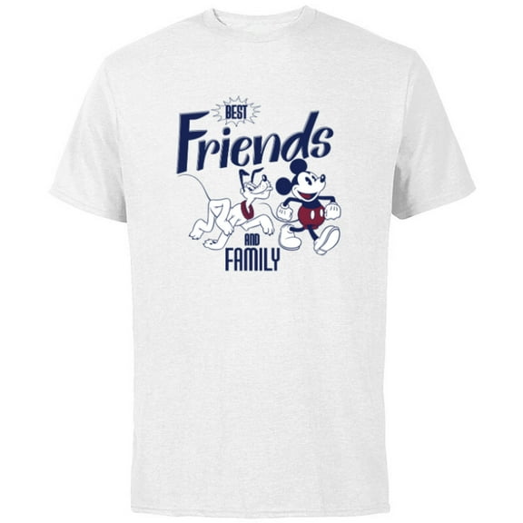 Disney Mickey Mouse and Pluto Best Friends Retro Vintage - Short Sleeve Cotton T-Shirt for Adults - Customized-White