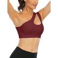 thumbnail image 2 of SHCKE Women Sexy One Shoulder Cut Out Sports Bra Workout Tops Yoga Activewear Medium Support for Gym Fitness, 2 of 6