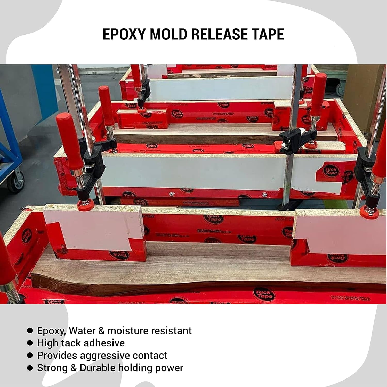 Construction Sheathing Tape, Epoxy Resin Tape, 2.4 in x 180 ft (Red)