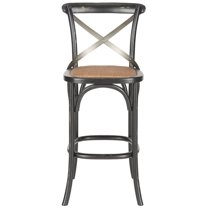 SAFAVIEH Eleanor Square Mid Back Bar Stool, Black