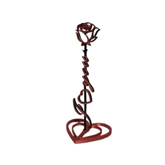 1PC Rose I Love You Heart Shape 3D Printing