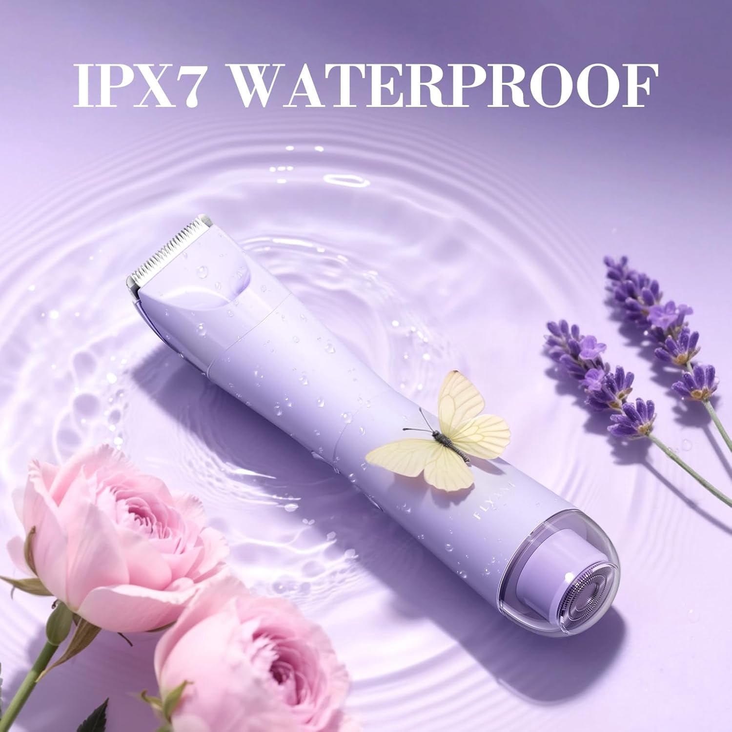 Bikini Trimmer for Women, 2 in 1 Electric Shaver for Women, Pubic Hair Trimmer Waterproof IPX7 with LED, Bikini Razor for Leg Arm Underarm Bikini Area, Teen Girl Gifts - Lavender Dream Purple