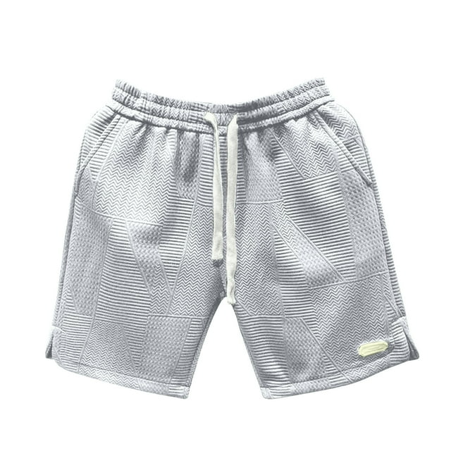 Men's Solid Color Polyester Shorts for Outdoor Casual Wear and Sports Activities