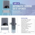thumbnail image 3 of Auto Sliding Gate Opener Hardware Driveway 1400lbs Operator W/ Remote Control, 3 of 11