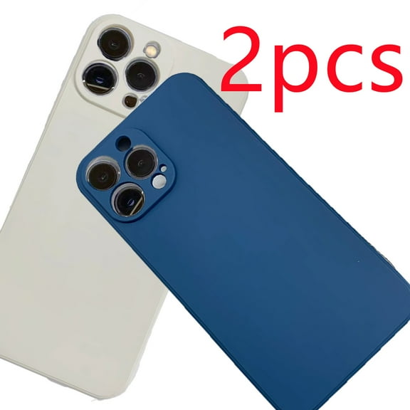 Compatible with iPhone 13 Pro Max Phone Case Set of 2 Soft Silicone Designed for iPhone 13 Pro Max Phone Case 6.7 inch (Navy Blue / White)