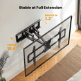 thumbnail image 4 of MountFTV Full Motion TV Wall Mount for 37-84 inch Curved TVs with Swivels Tilts Extension, Max 600x400mm, Holds up to 110lbs, Fit 16" Wood Stud, 4 of 9
