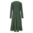thumbnail image 2 of Fnooota Sweater Dresses for Women, Crew Neck Casual Knitted Long Sleeve Womens Fall Dresses Army Green Size XL, 2 of 7