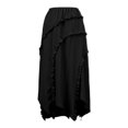 thumbnail image 5 of HXWCHs 2025 Spring Summer Casual Holiday Style Solid Color Lace-Up Waist Midi Skirt for Women Black XL, 5 of 6