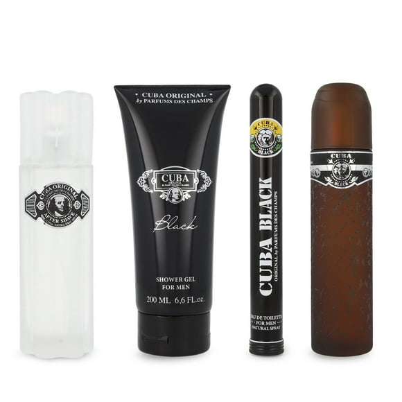 Set Cuba Black For Men 4Pzs Cuba Cuba Aerosol EDT - 4 Pc Gift Set