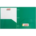 thumbnail image 3 of JAM Paper 2 Pocket 3 Hole Punched Plastic Presentation School Folder, Green, Sold Individually, 3 of 5