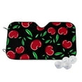 thumbnail image 2 of Picia Cherry Curved Windshield Sunshade Accordion Folding Style Auto Shade for Car Truck SUV Van Blocks UV Ray Sun Visor Protector -Medium, 2 of 7