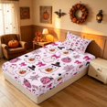 thumbnail image 5 of Homewish Halloween Cute Ghost Pumpkin Twin Sheets for Girls, Bow Spider Web Bedding, Light Pink Hot Pink, 3-Piece (1 Flat Sheet, 1 Fitted Sheet and 1 Pillowcase), 5 of 6