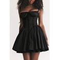 thumbnail image 2 of Eternatastic Women's Lace Mini Corset Dress Sleeveless Square Neck Bustier A-line Dresses, 2 of 8
