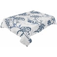 thumbnail image 1 of Vintage Floral Plant Tablecloth Rectangle Round Table Cloth 60x102 Inch, Blue Indoor or Outdoor Tablecloth, Spring Summer Waterproof Polyester Washable Table Cover for Party Holiday Picnic Decoration, 1 of 5