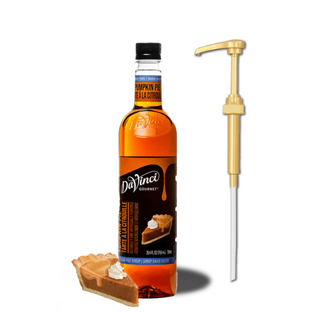 DaVinci Gourmet Sugar-Free Pumpkin Pie Syrup, 25.4 fl oz (750mL) Bottle   Gold Pump