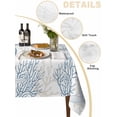 thumbnail image 2 of Blue Grey Coastal Table Cloth, Sea Turtle Nautical Coral Summer Beach Waterproof Tablecloth for Square Tables, Reusable Washable Fabric Table Cover for Restaurant Kitchen Dining Tables 60"x60", 2 of 6