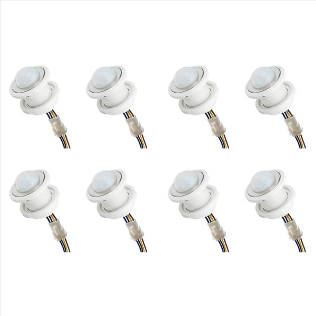 8X Mini Interruptor de Luz con Sensor de Movimiento 110-220V Sensor PIR Detección Inteligente Retardo de Tiempo Detector de Inducción Infrarrojo Ajustable