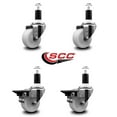 thumbnail image 2 of 3 Inch Nylon Wheel Swivel 1-3/8 Inch Expanding Stem Caster Set 2 Brakes SCC, 2 of 2
