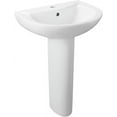 thumbnail image 4 of DeerValley DV-1P523 Compact White Ceramic Pedestal Sink, 20" X 17" Inch Pedestal Bathroom Sink With Overflow and Pre-Drilled Single Hole, 4 of 10