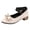 White, variant on Low Heeled Dress Shoes for Women Suede Bow Closed Pointed Toe Pumps Stretch Ankle Strap Slip on Office Work Weeding Party Heels White Size 7.5