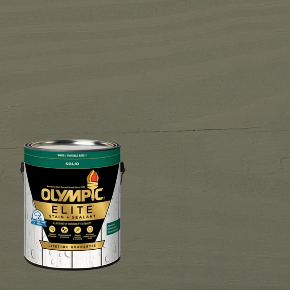 Olympic Elite 1 Gallon SC-1081 Stonehedge SC-1081 Solid Advanced Exterior Stain and Sealer in One