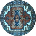 thumbnail image 1 of Ahgly Company Indoor Round Persian Light Blue Traditional Area Rugs, 7' Round, 1 of 4