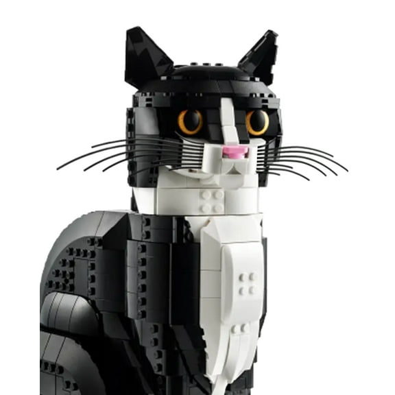 Custom Midnight Black -3D-Printed Whiskers for Lego Tuxedo Cat – 6 Pack with 3 Unique Styles