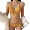 thumbnail image 5 of VBTAPA Womens Underwear 2 Piece Set Push Up Scallop Floral Lace Sheer Lingerie Set for Women Bra and Panty 2 Piece Yellow M, 5 of 7