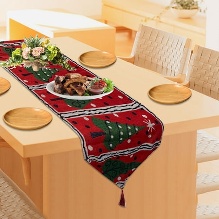 

KEUSN Christmas Decoration Christmas Holiday Table Runner Christmas Party Decoration