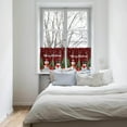 thumbnail image 3 of Merry Christmas Kitchen Curtains Tiers, Snowman Tree Gifts Black Red Plaid Winter Snowflake Rod Pocket Valance Short Window Treatment Decor Curtains, 27.5"x24", 2 Panels, 3 of 5