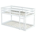 thumbnail image 6 of Twin Over Twin Bunk Bed, UHOMEPRO Solid Wood Bunk Bed with High Safety Rail, Ladder, Heavy Duty Bunk Beds, Space-Saving Bedroom Dorm Room Furniture, White, 6 of 9