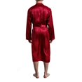 thumbnail image 4 of Yuncity Men Loungewear Solid Color Thin Loose Long Sleeved Autumn Cardigan Gown Bathrobe Pajamas Men Pajama Xxl, 4 of 5