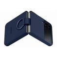 thumbnail image 4 of Funda para teléfono Samsung Galaxy Z Flip4 de silicona con anillo azul marino, 4 of 5