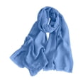 thumbnail image 3 of Oversized Cotton Linen Scarf, Fringed Beach Shawl with Wrinkled Texture, Lightweight Travel Scarf for Women, Picnic Blanket and Summer Cover Up Dark Blue, 3 of 5