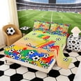 thumbnail image 2 of Erosebridal Letter Z Orange Gradient Soccer Ball Print Full Size Sheets, Sports Monogram Bed Sheets for Kids Boys and Girls, 1 Flat Sheet, 1 Fitted Sheet and 2 Pillowcases, 2 of 6