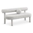thumbnail image 1 of Meridian Furniture Parlor Cream Boucle Fabric Bench, 1 of 16
