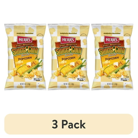 (3 pack) Herr's Sweet Corn Flavored Popcorn, 6 oz