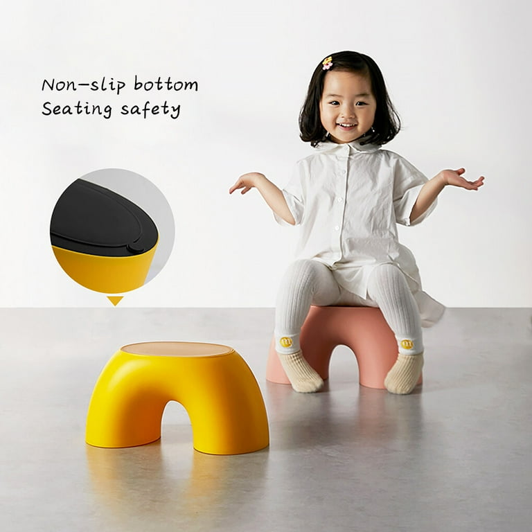 Children Stool Plastic Rainbow Shape Footstool Safety Kids Step